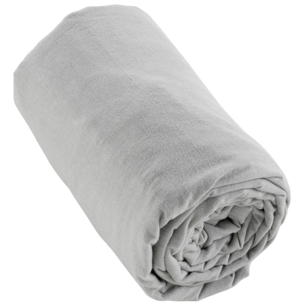 Drap housse flanelle de coton uni 140x190 +30 cm - Maisons du Monde