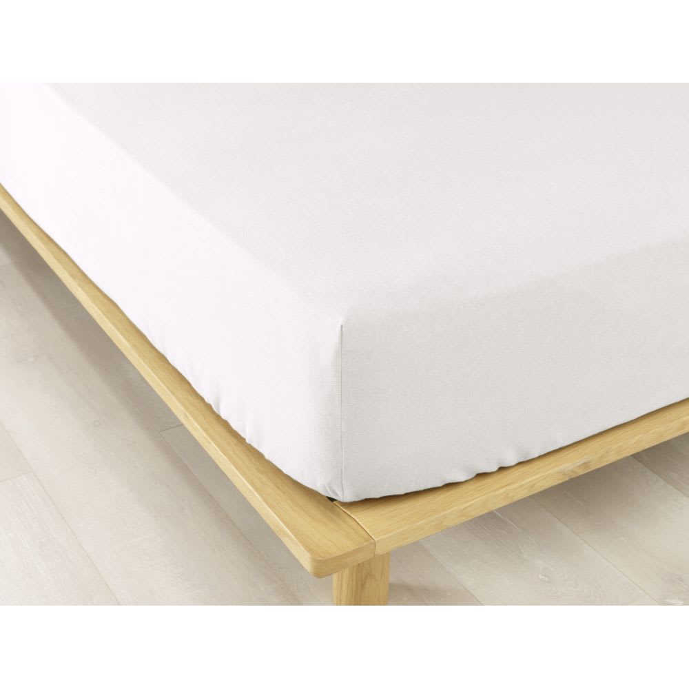 Drap housse flanelle de coton uni 140x190 +30 cm