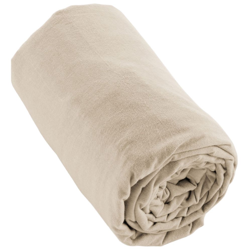 Drap housse flanelle de coton uni 140x190 +30 cm — vue 3