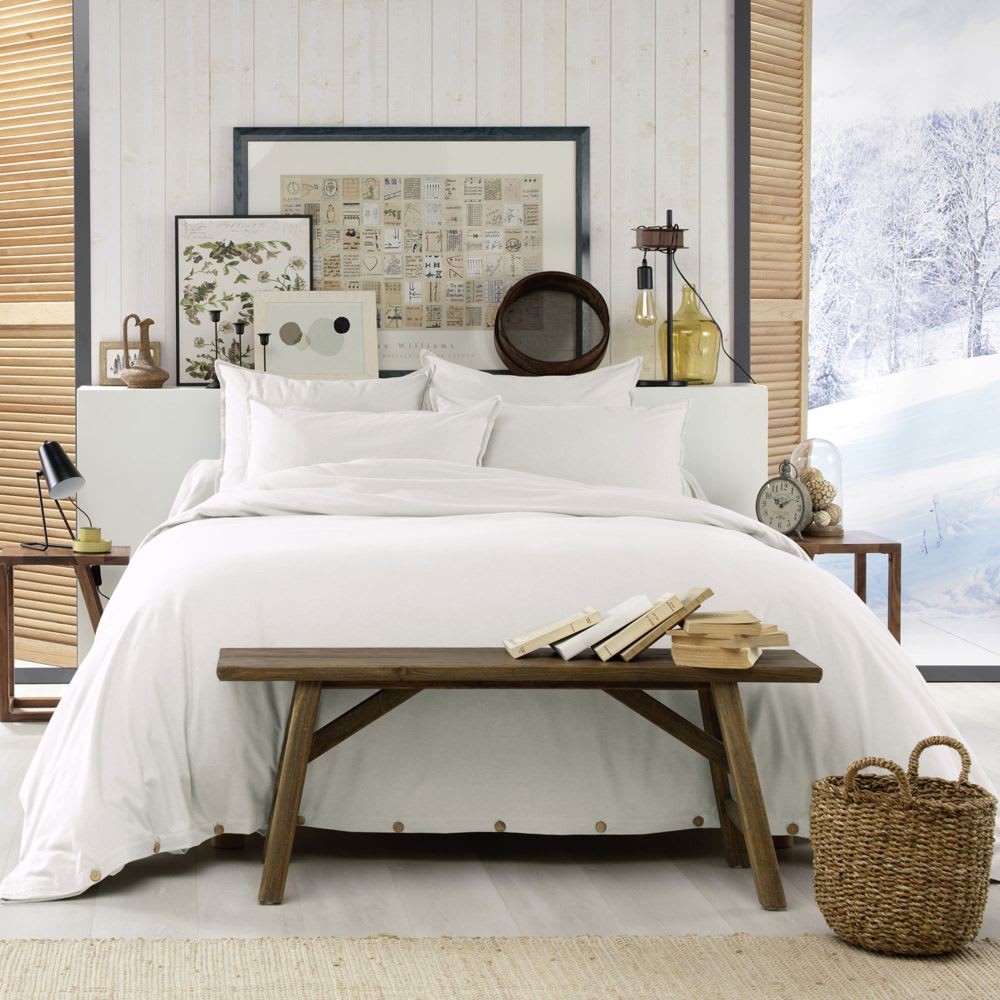 Housse de couette flanelle de coton unie 200x200 cm