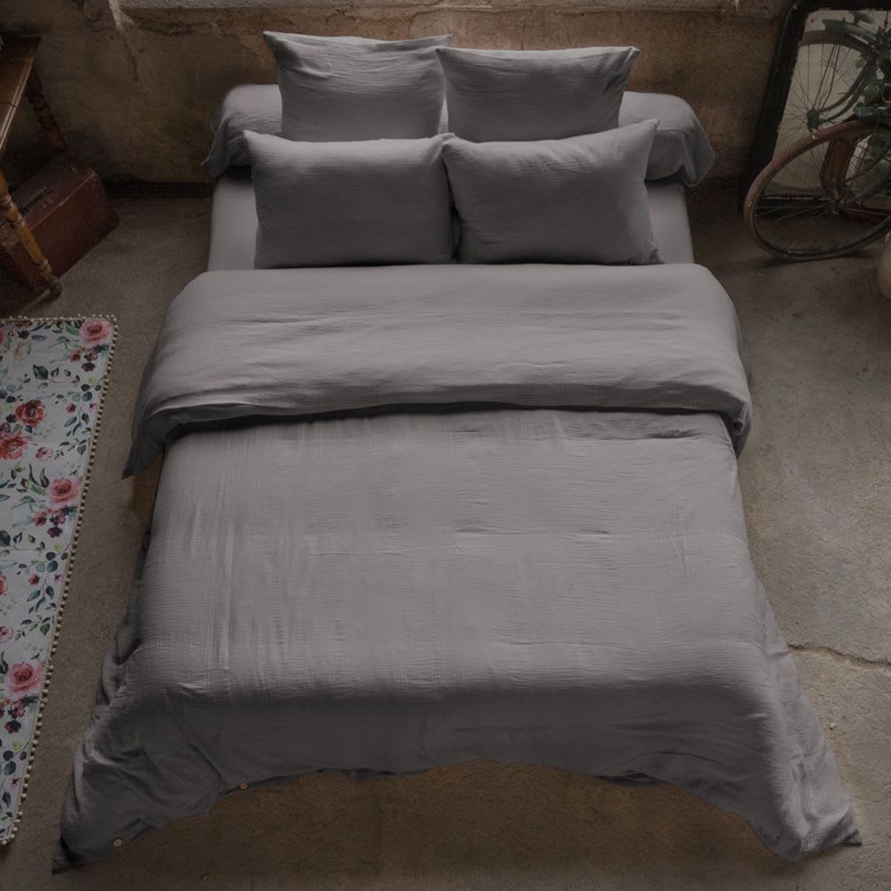 Housse de couette gaze de coton unie 200x200 cm