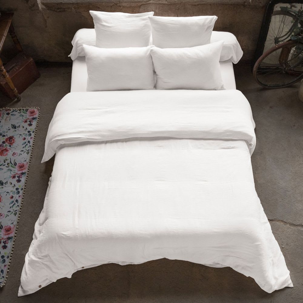 Housse de couette gaze de coton unie 200x200 cm