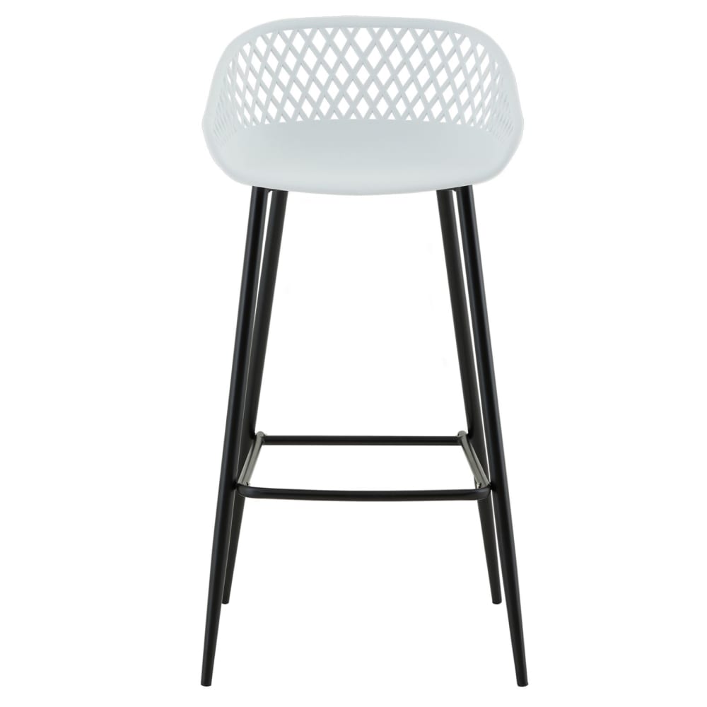 IDIMEX 2er-Set Barhocker aus Kunststoff, weiß/schwarz style industrial - Pp - Polypropylen