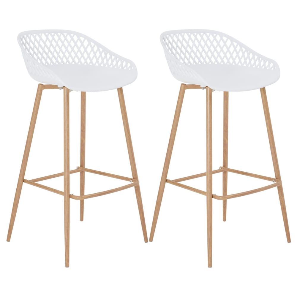 IDIMEX 2er-Set Barhocker aus Kunststoff, weiß style industrial - Pp - Polypropylen
