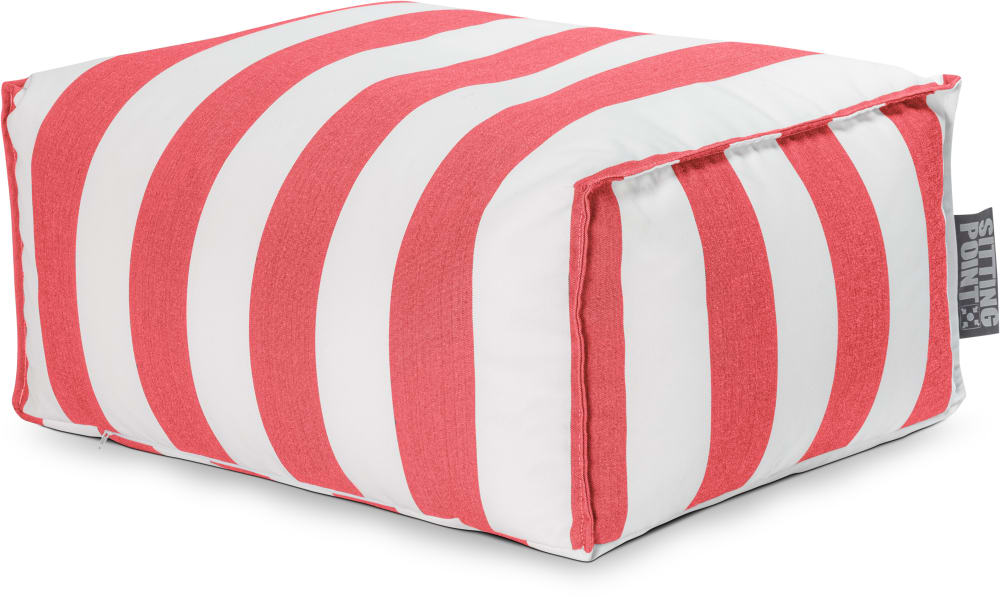 Repose-pied d'extérieur rayé rouge et blanc 55x65x30 cm