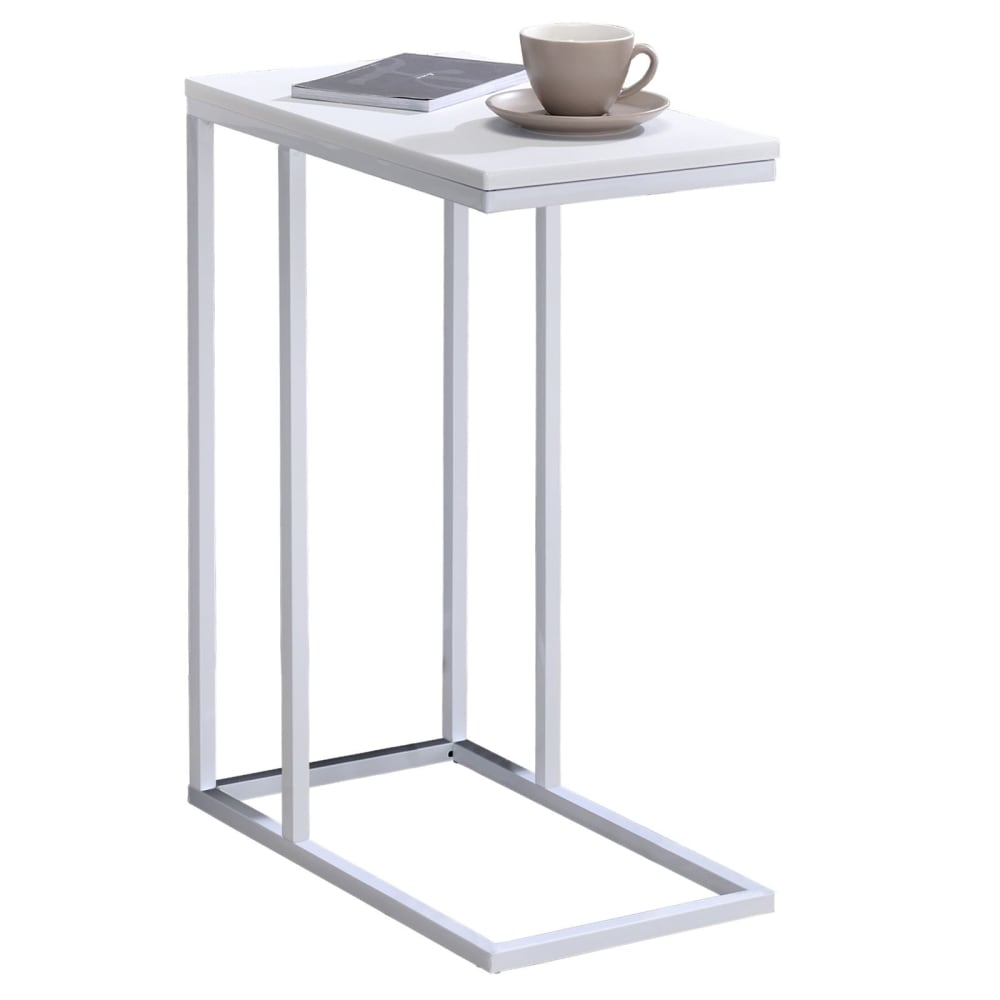 Table d'appoint avec plateau, cadre en métal, blanc/blanc - Maisons du Monde