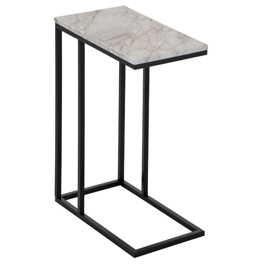Table d'appoint avec plateau simili marbre, blanc Table d'appoint avec plateau simili marbre, blanc