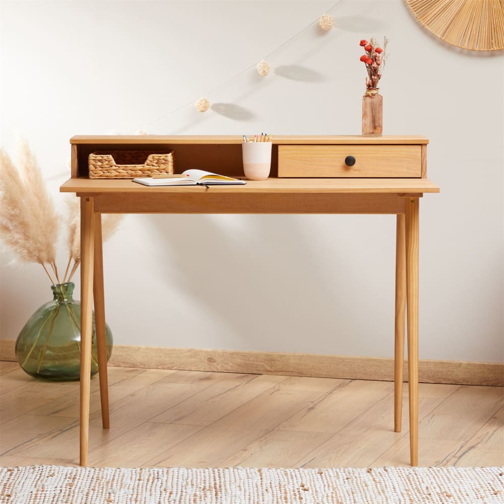 Schreibtisch mit Griff aus Metall, braun - Maisons Du Monde
