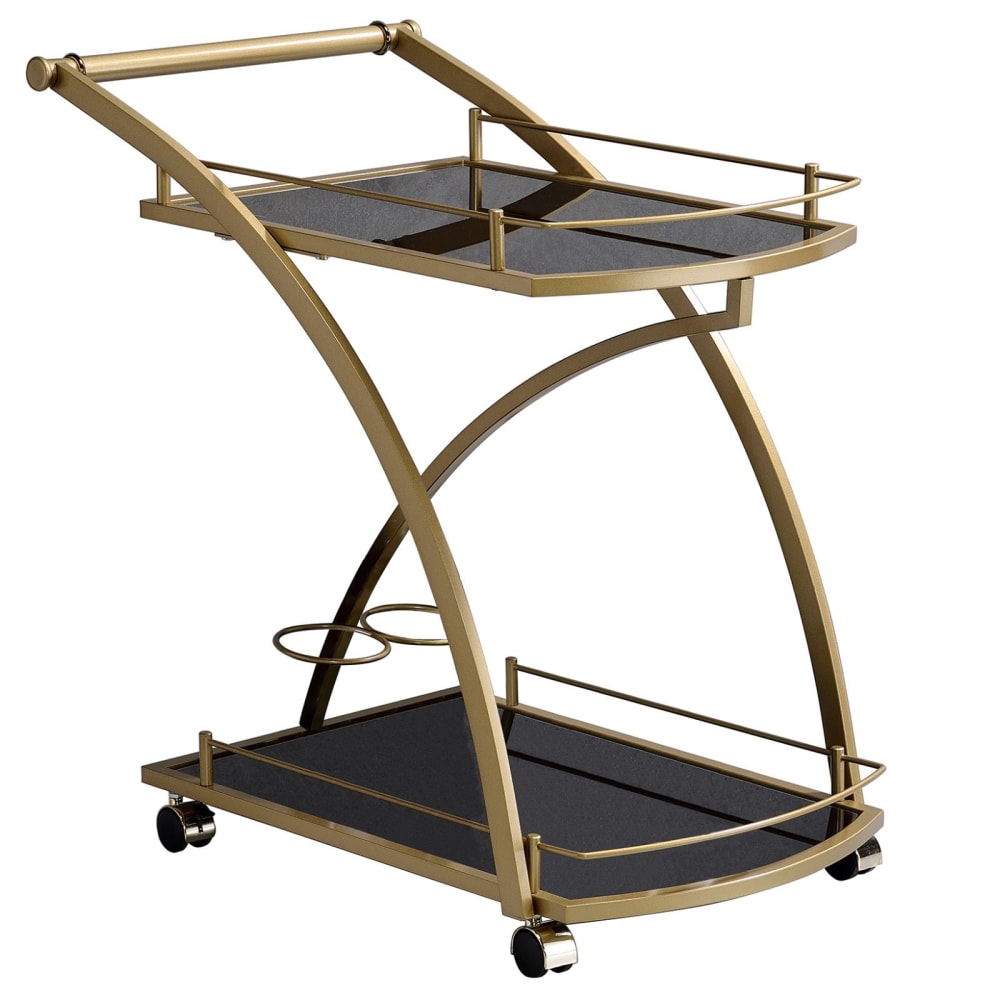 IDIMEX Servierwagen mit 2 Glasplatten, schwarz/gold style modern - Metall