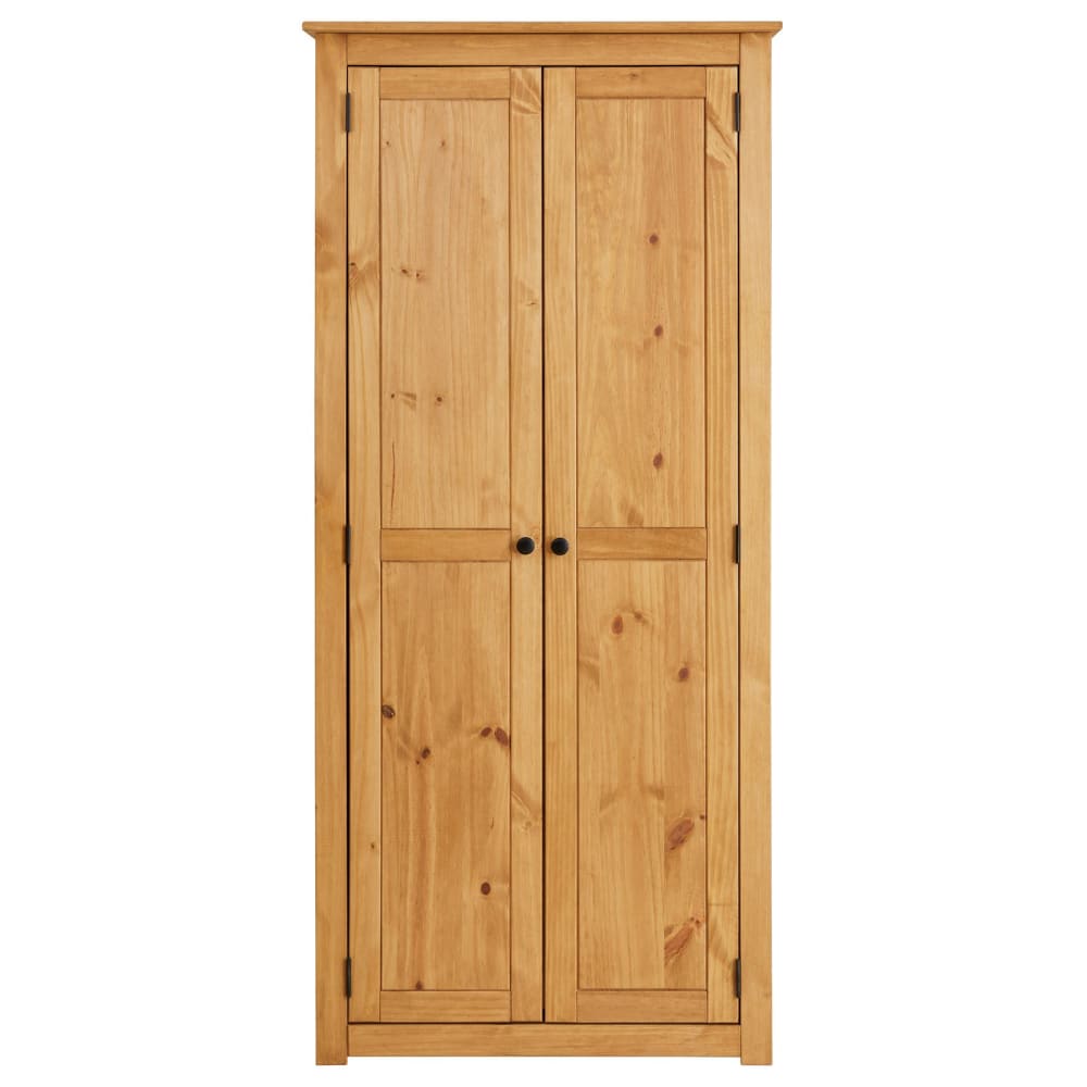 IDIMEX Kleiderschrank mit 2 Türen aus Kiefer, gebeizt/gewachst style landhaus Braun Holz