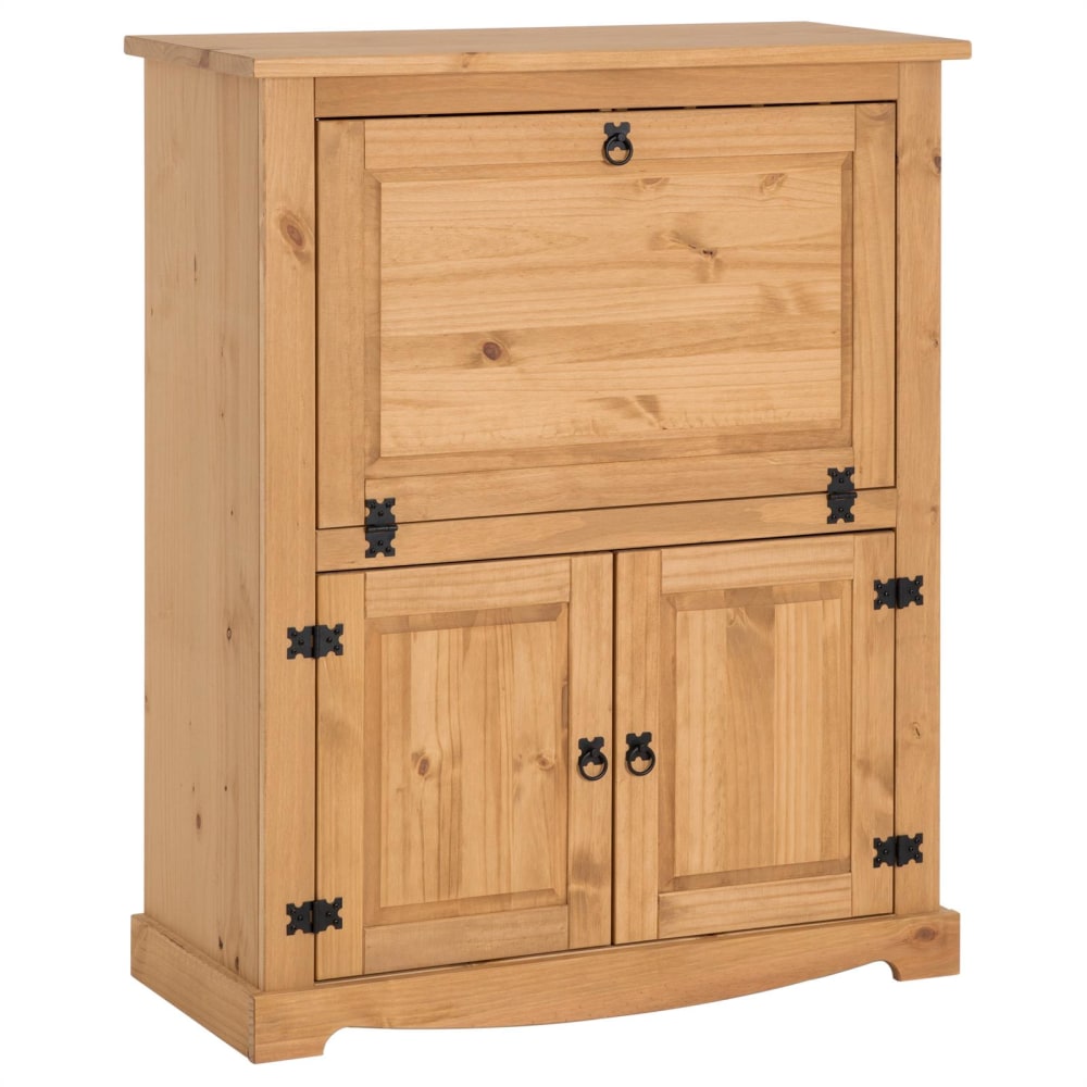IDIMEX Mexico Möbel Weinschrank mit 1 Klappfach und 2 Türen aus Kiefer, braun style landhaus - Holz