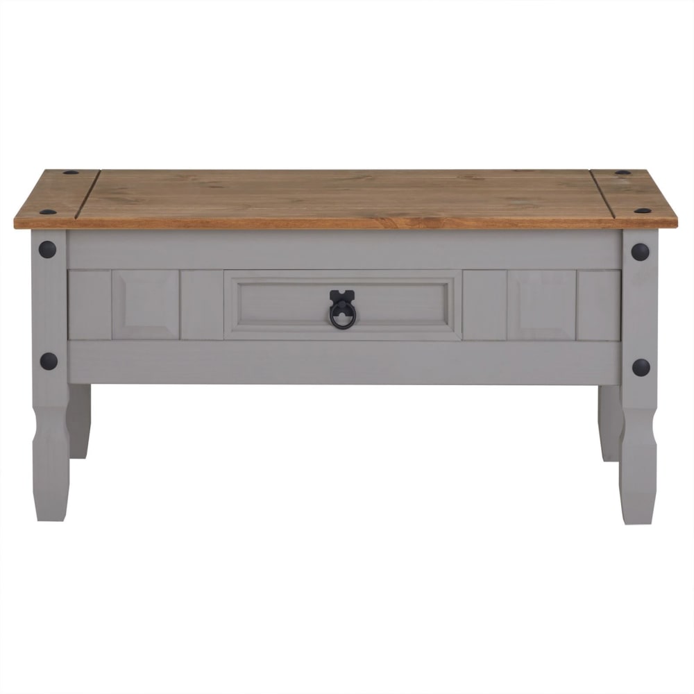 IDIMEX Couchtisch mit 1 Schublade aus Kiefer, grau style landhaus - Holz