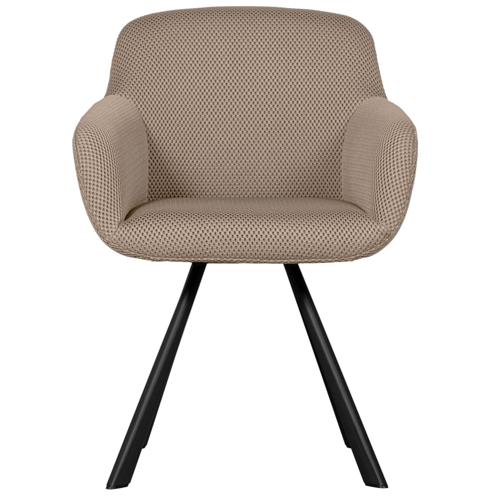 WOOOD Esszimmerstuhl mit Gestrickten Netzstoff, Beige style modern Beige Pes - Polyester