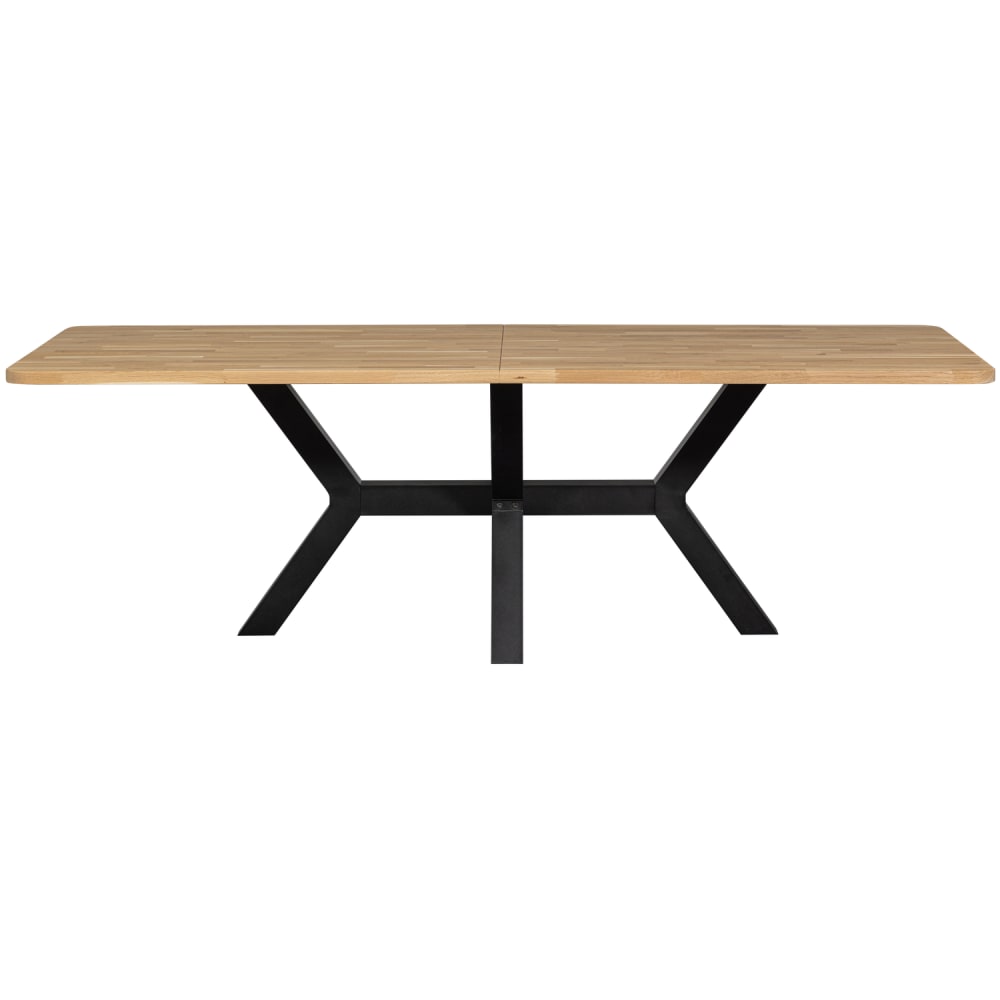 Table à manger en bois de chêne et Z-pieds