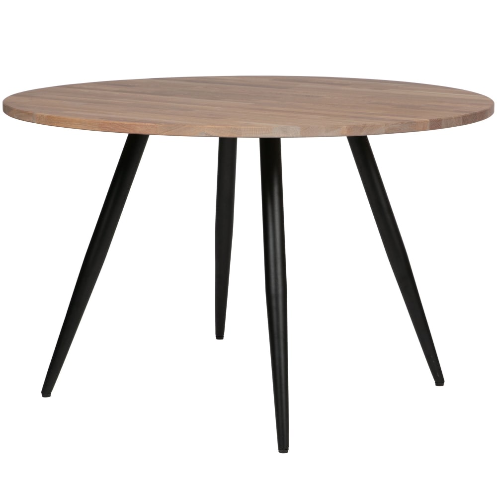 WOOOD Runder Esstisch aus Eichenholz für 4 Personen, Ø120 cm style modern Grau