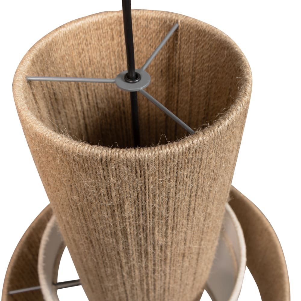 Lampe suspendue en corde beige — vue 4