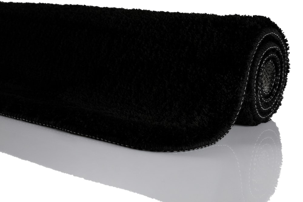 Tapis de bain doux noir uni 80x150 — vue 4