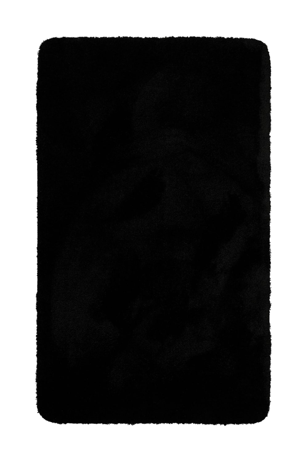 Tapis de bain doux noir uni 55x65