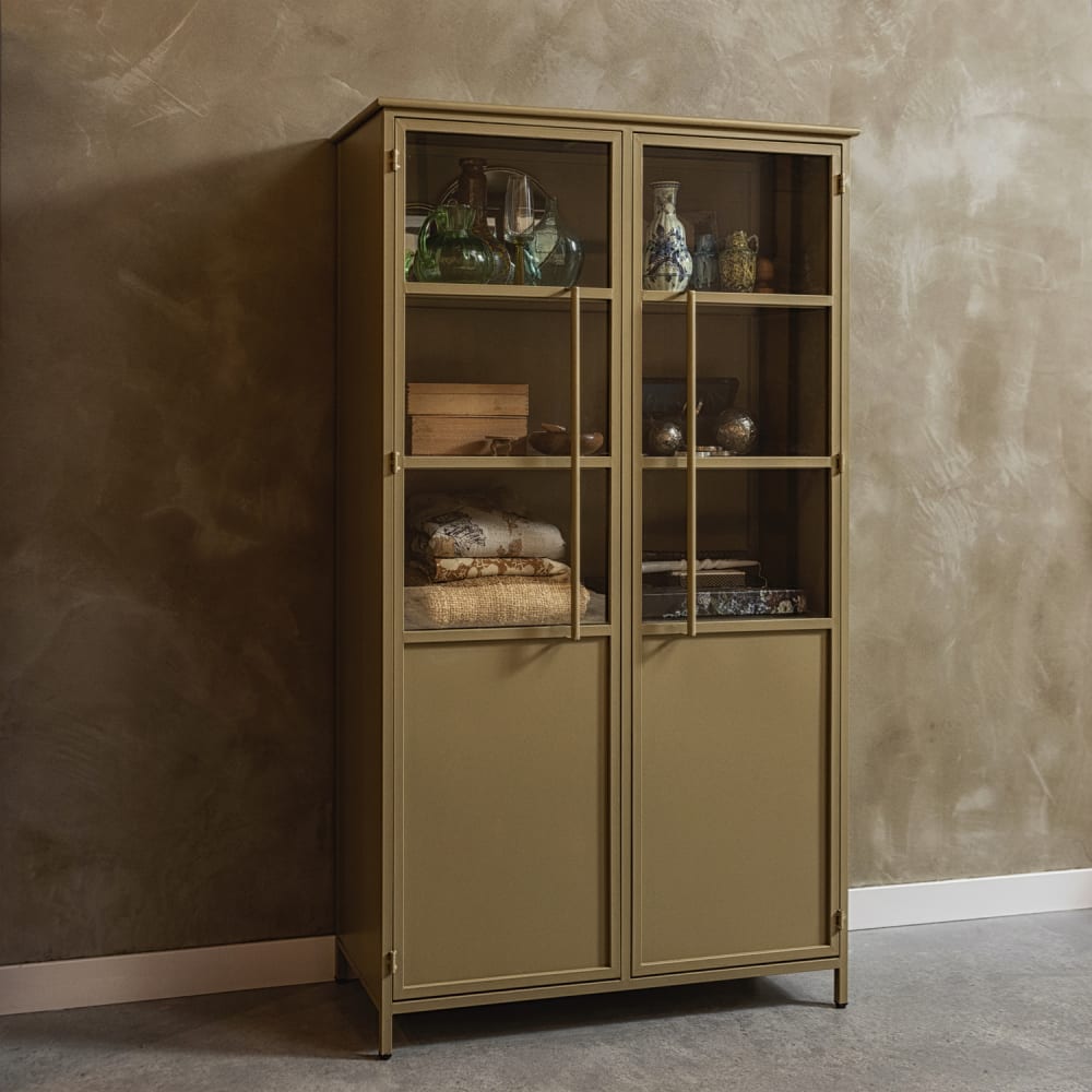 Vitrineschrank aus Metall, Khaki - Maisons Du Monde