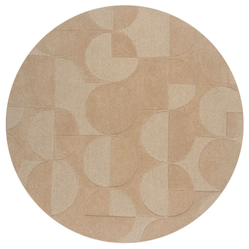 Tapis en laine rond beige 160x160cm