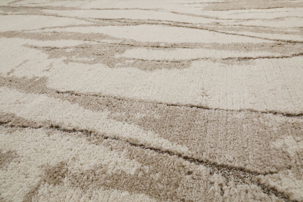 Tapis design inspiration nature à relief tons de beige 120x170 — vue 4