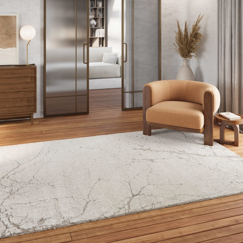 Tapis design inspiration nature à relief tons de beige 160x230