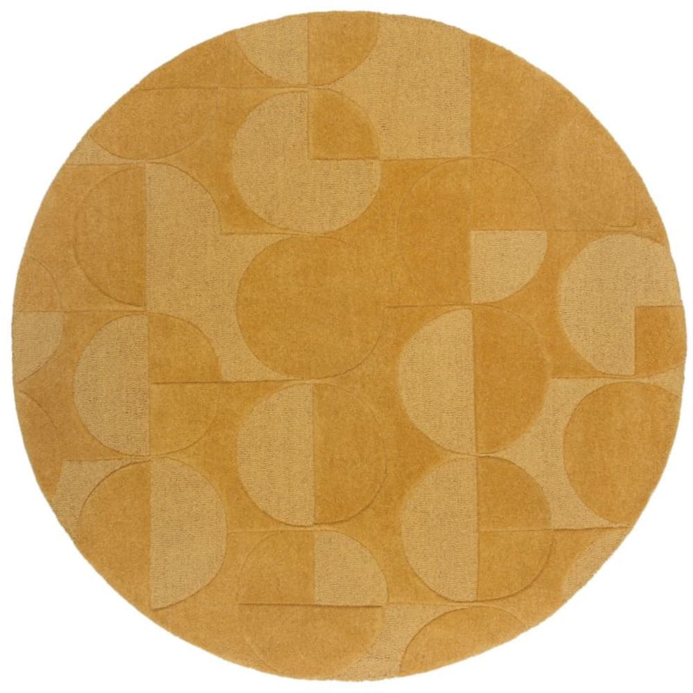 Tapis en laine rond ocre 160x160cm