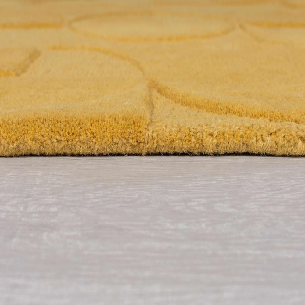 Tapis en laine rond ocre 160x160cm — vue 4