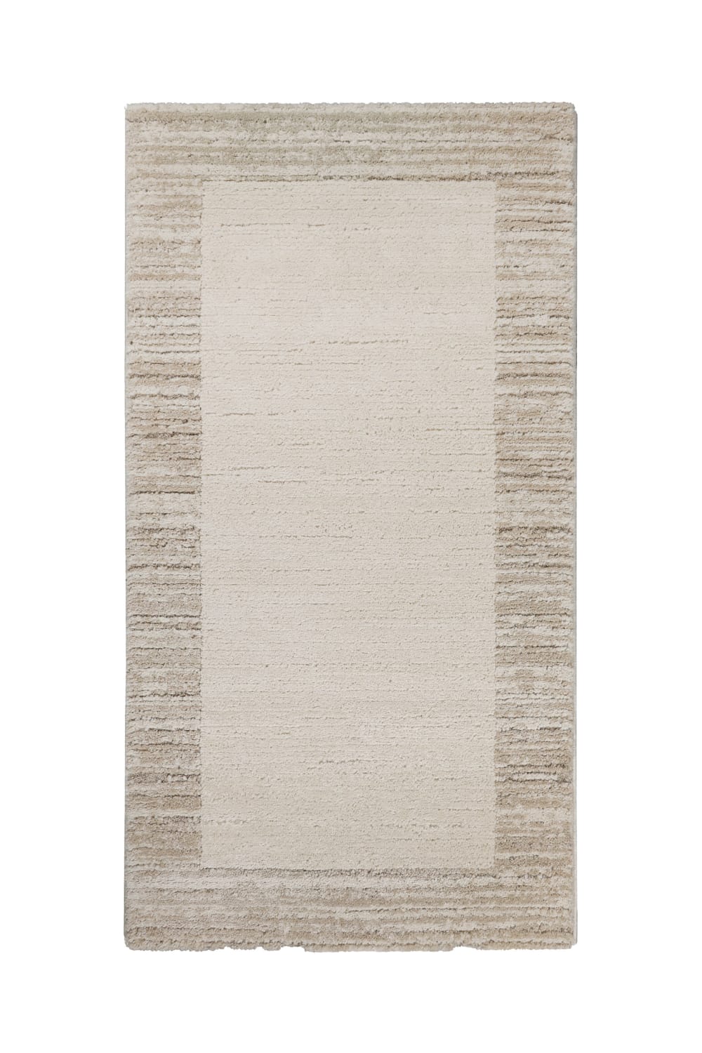 Wecon Home Teppich mit Rand und reliefartigen Beigetönen 80x150 style modern Beige Öko-Tex Zertifikat Pes - Polyester