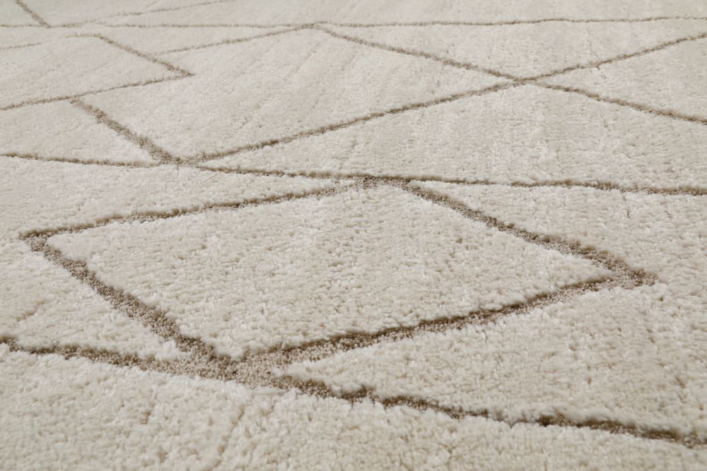 Tapis design à rayures et relief tons de beige 120x170 — vue 4