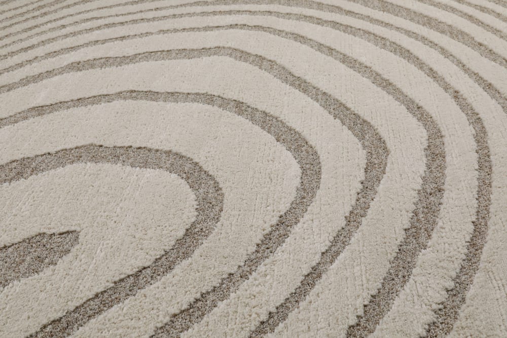 Tapis design à motif ondulations et relief tons de beige 80x150 — vue 4