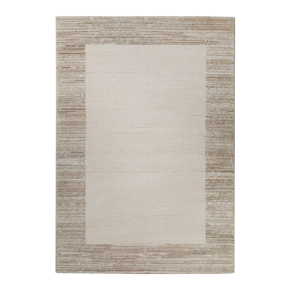 Tapis design avec bordure et relief tons de beige 160x230