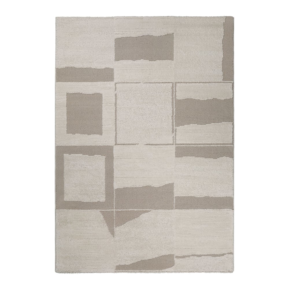 Wecon Home Teppich mit Bordüre und reliefartigen Beigetönen 120x170 style modern Beige Öko-Tex Zertifikat Pes - Polyester