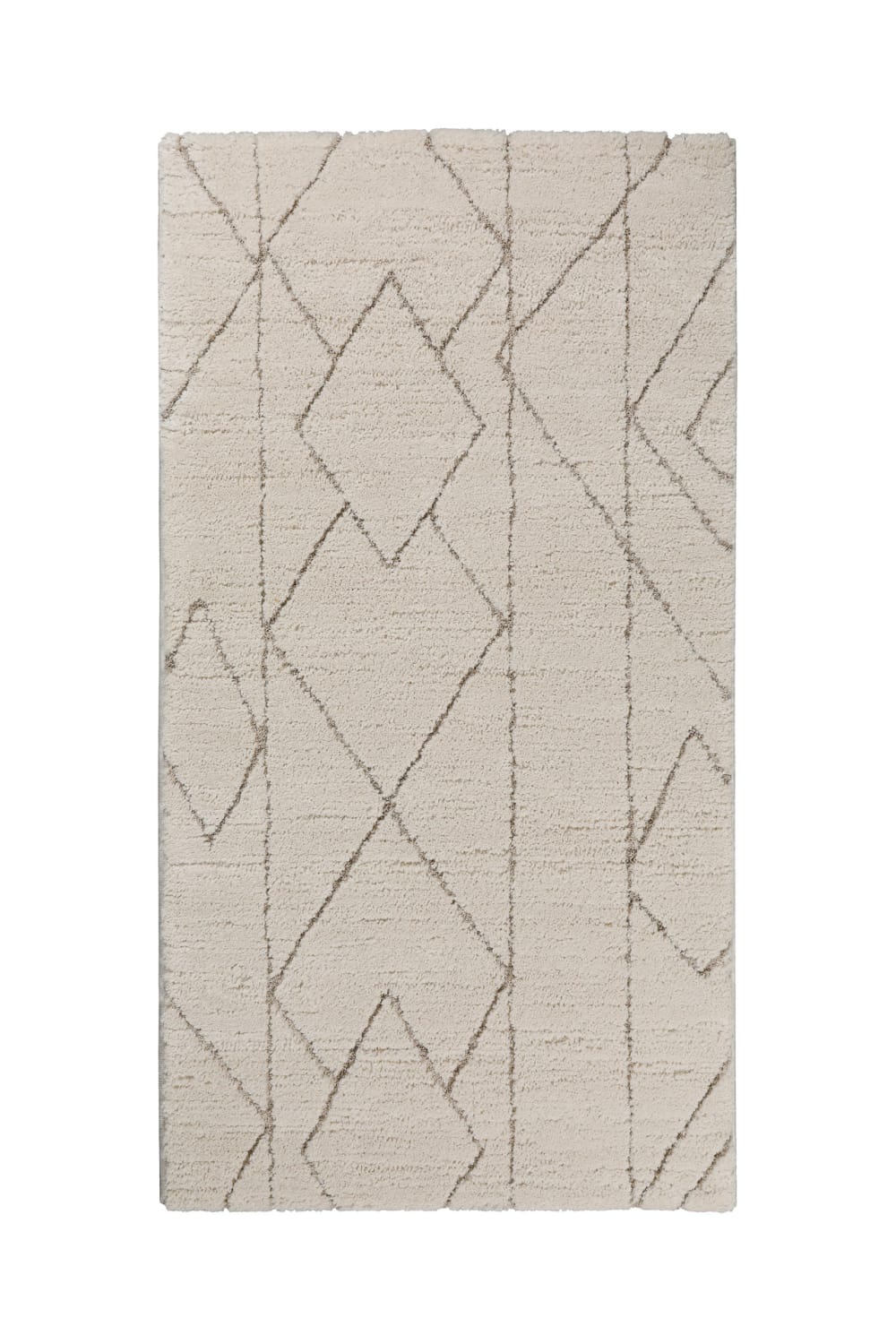 Wecon Home Teppich mit Rautenmuster und reliefartigen Beigetönen 80x150 style modern Beige Öko-Tex Zertifikat Pes - Polyester