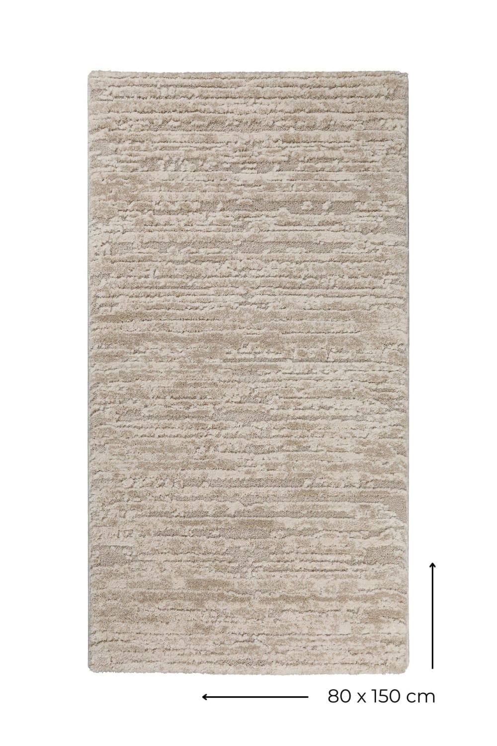 Wecon Home Teppich mit geometrischen Mustern und reliefartigen Beigetönen 80x150 style modern Beige Öko-Tex Zertifikat Pes - Polyester