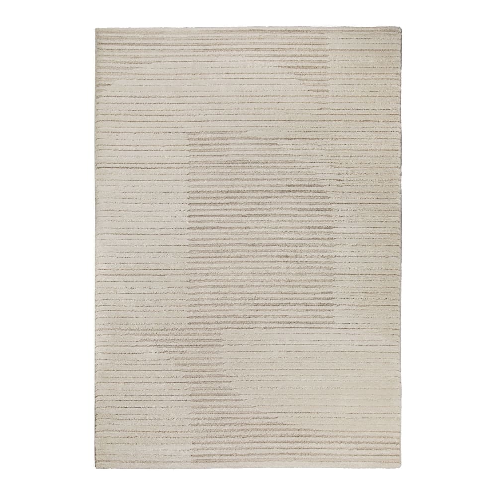 Wecon Home Teppich mit Streifen und reliefartigen Beigetönen 140x200 style modern Beige Öko-Tex Zertifikat Pes - Polyester