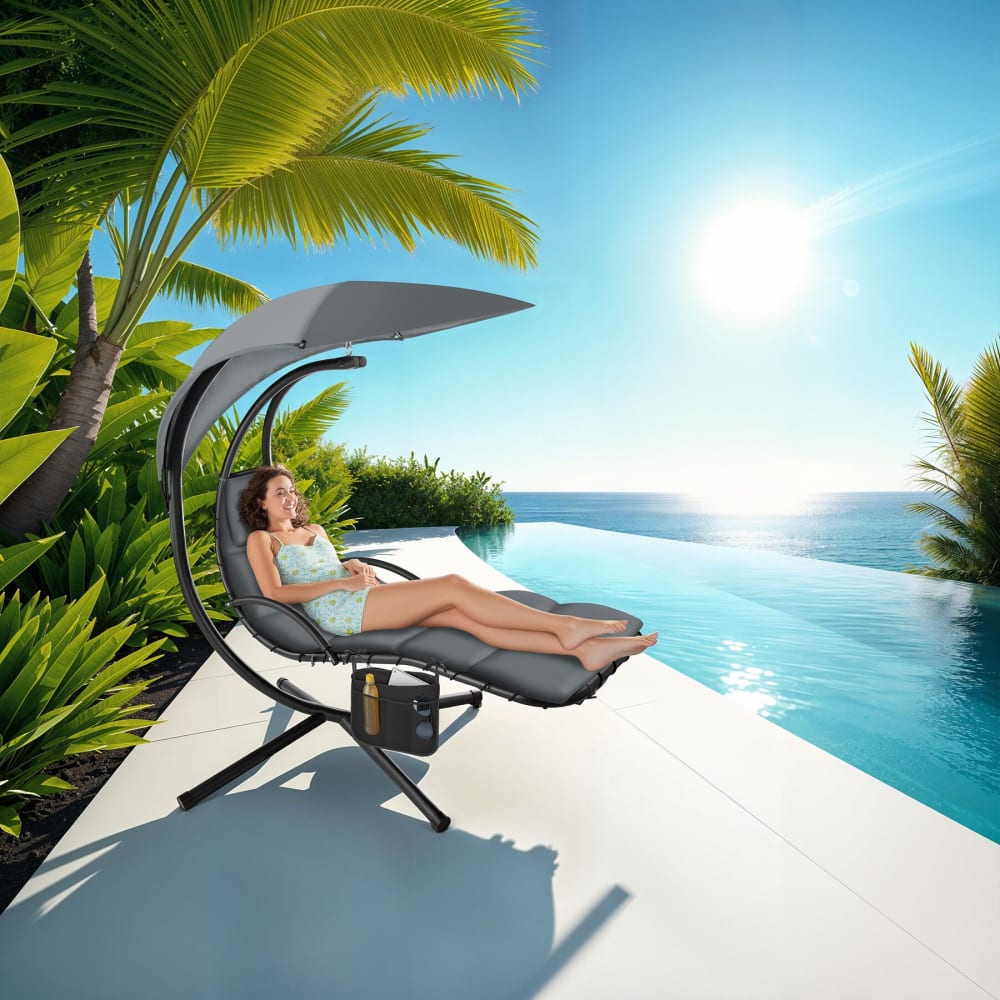 Fauteuil suspendu pare-soleil avec protection UV gris