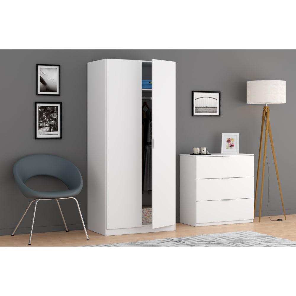 Armoire penderie L82 x H180cm - Blanc