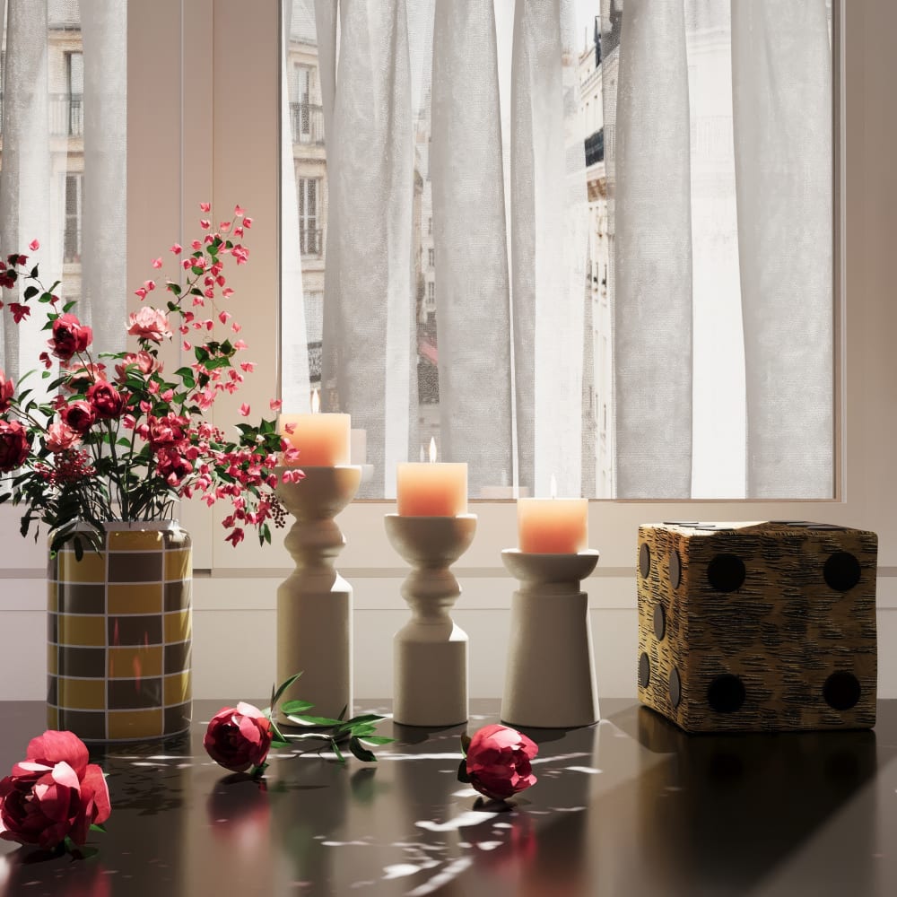 Vase cylindrique à damier céramique jaune 19,4cmx13cm - Maisons du Monde