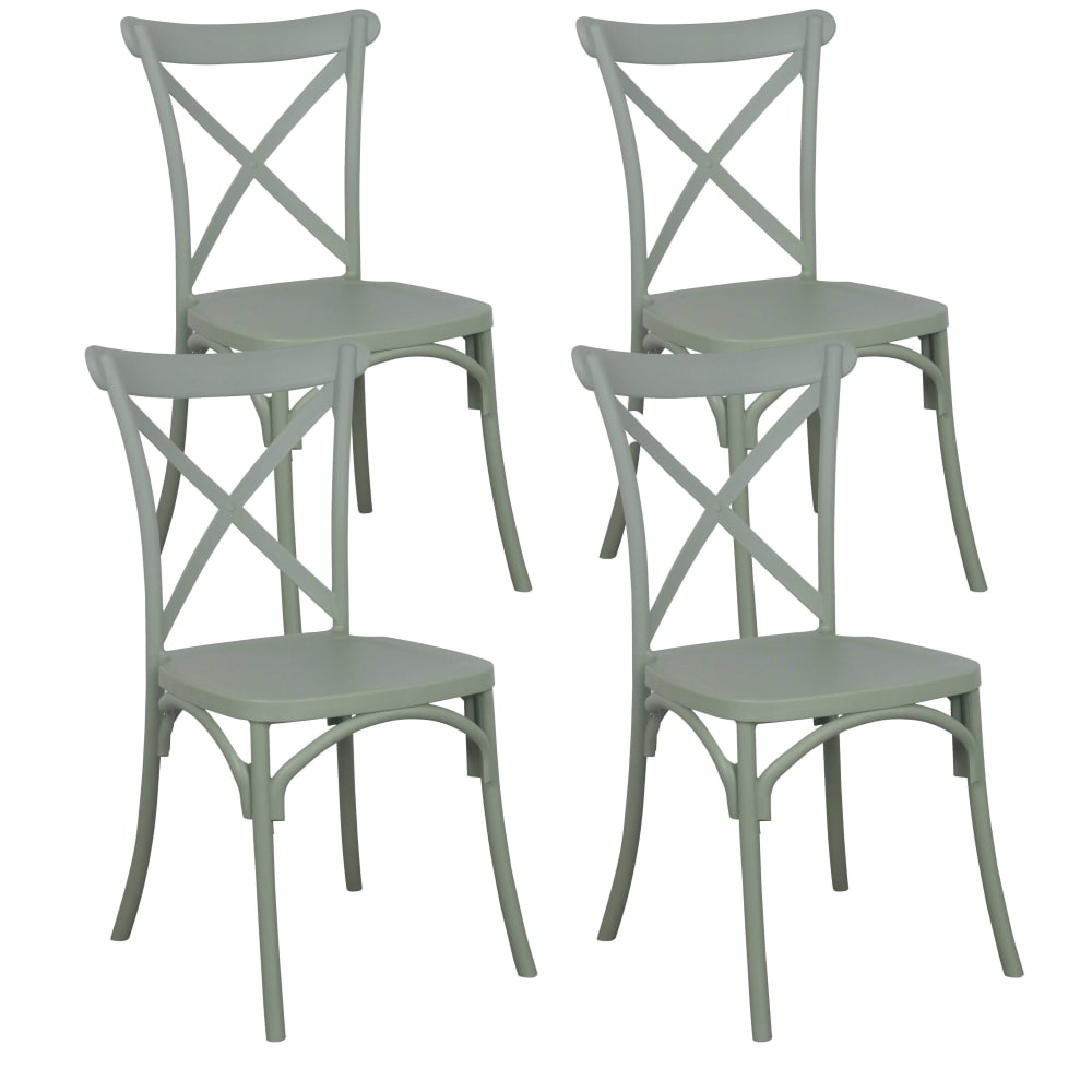 Lot 4 chaises terrasse - sauge