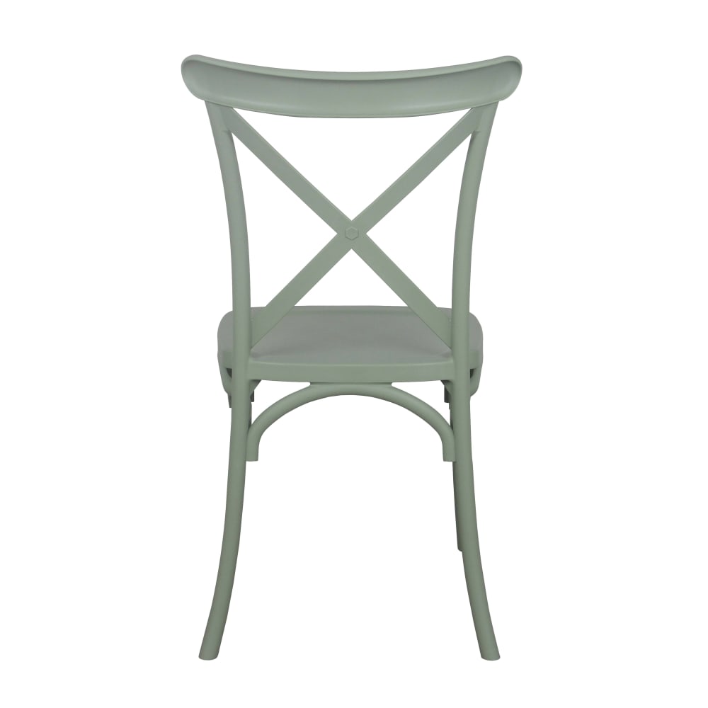 Lot de 4 chaises de terrasse en plastique vert sauge