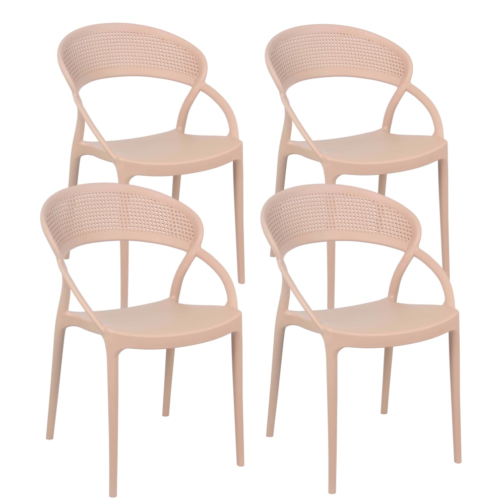 Lot 4 chaises terrasse - roses