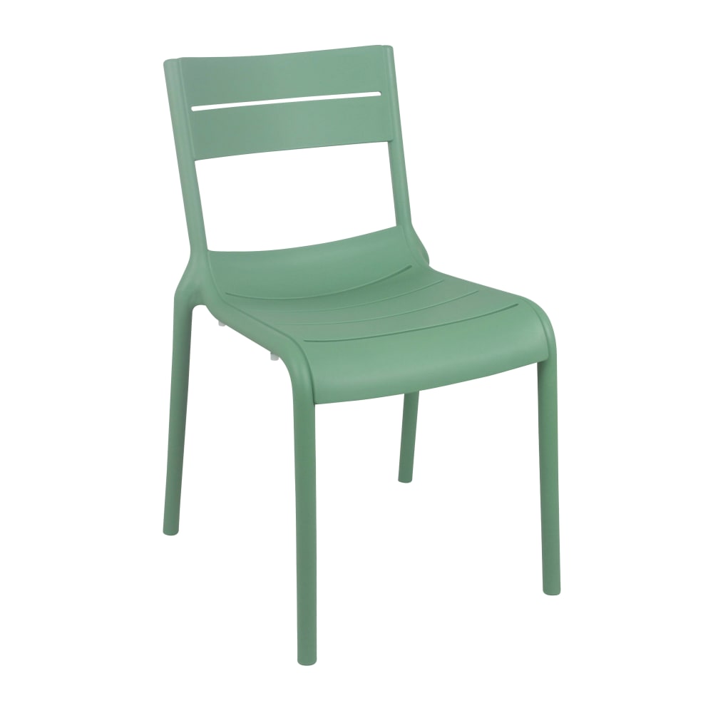 Chaise verte sauge de terrasse en plastique