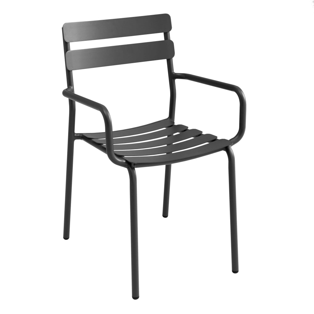 Oviala Schwarzer Terrassensessel aus Aluminium Schwarz Aluminium