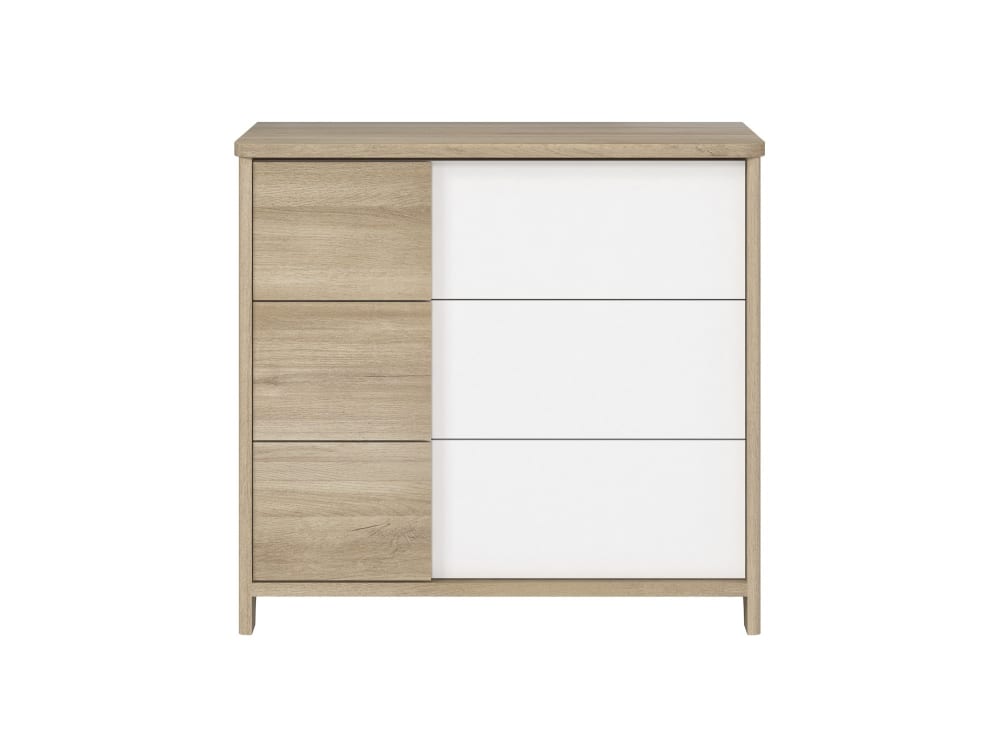 Commode sacha 3 tiroirs effet bois