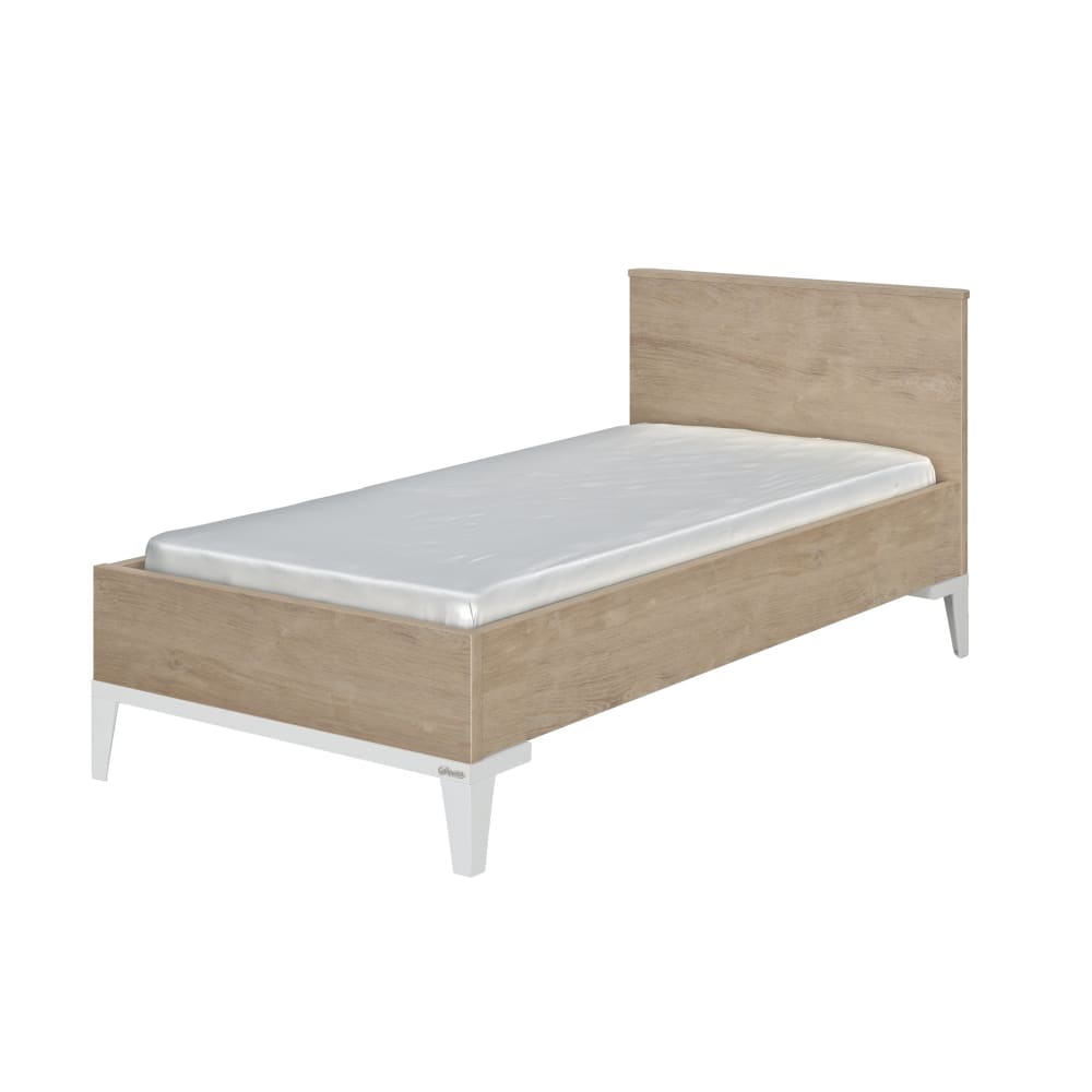Galipette - Lit bébé évolutif 70cm x 140cm effet bois chêne blond & blanc + 2 pans