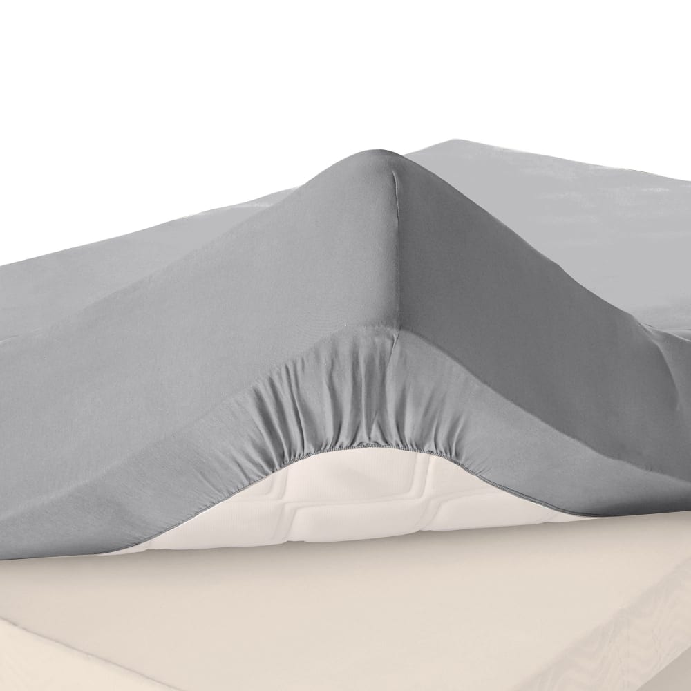 Drap-housse grand bonnet en coton gris minéral 160x200x40cm — vue 3