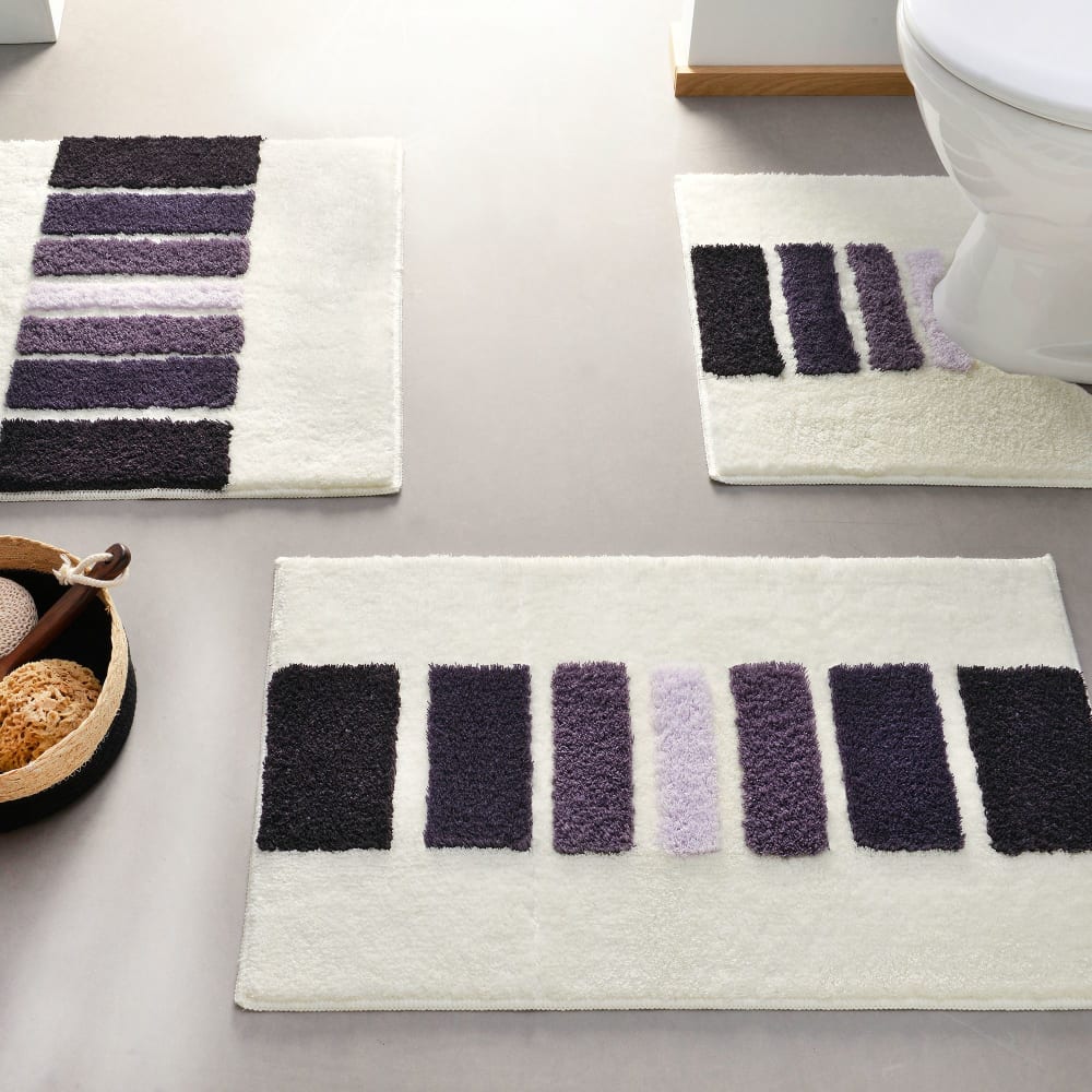 Tapis contour wc en acrylique 1000 g/m² violet 50x45cm — vue 3