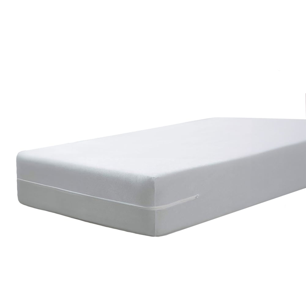 Protège matelas en polyester blanc 80x190cm