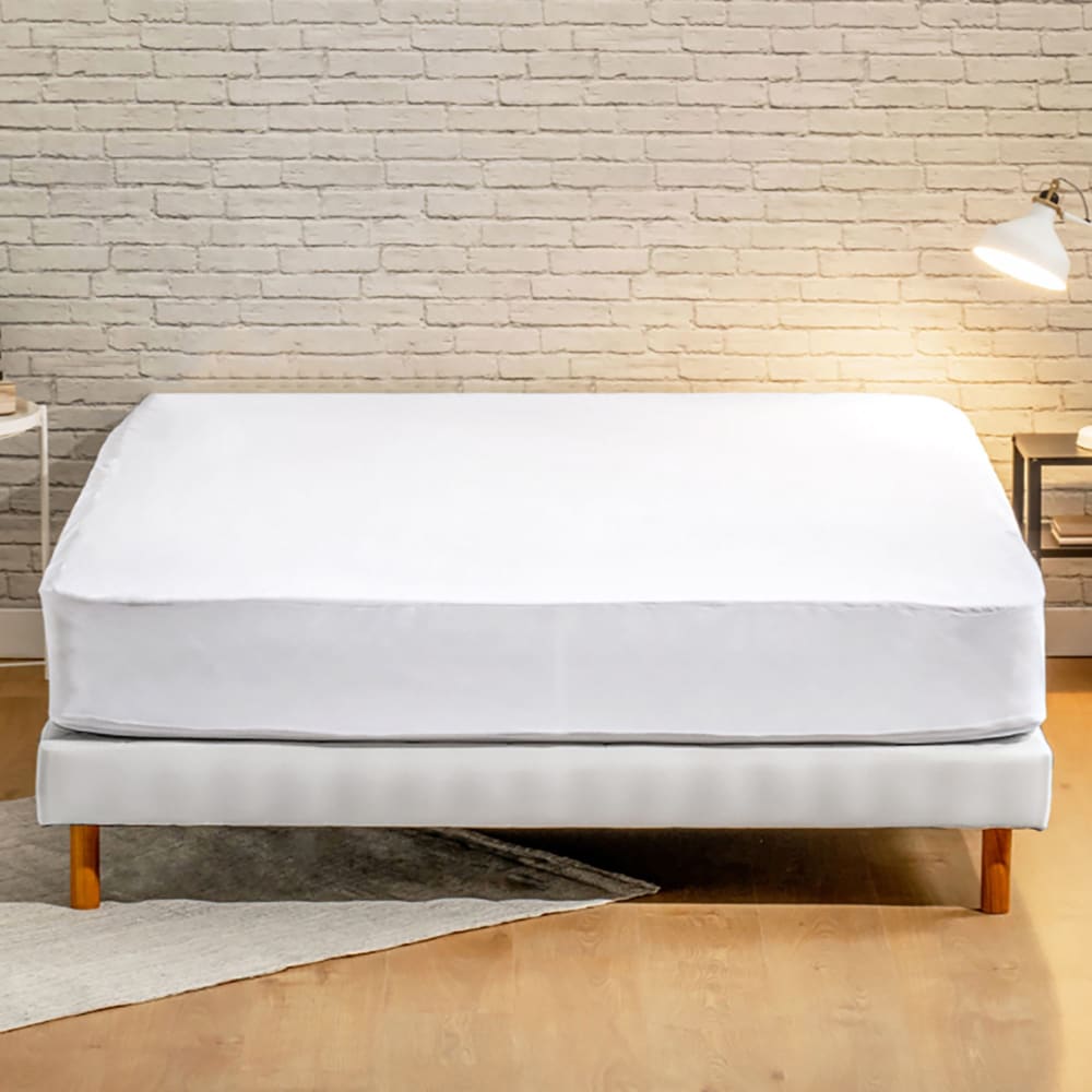 Protège matelas en polyester blanc 90x190cm — vue 3